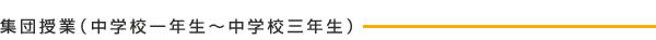 集団授業（中学校一年生～中学校三年生）