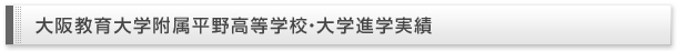 大阪教育大学附属平野高等学校・大学進学実績