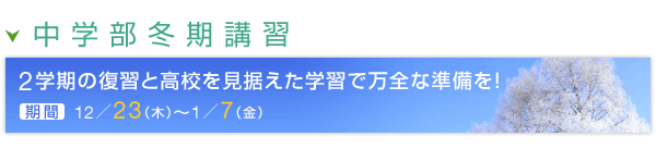 進学塾HITS 中学部 冬期講習