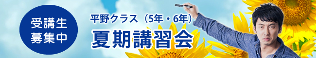 平野クラス(5年・6年)夏期講習 生徒募集
