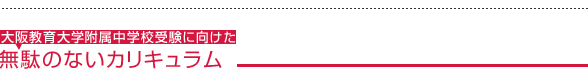 大阪教育大学 附属 中学受験に向けた無駄のないカリキュラム