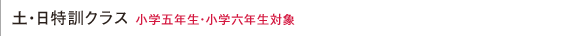 土・日特訓クラス