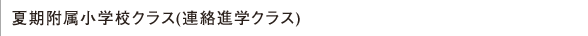 夏期附属小学校クラス(連絡進学クラス)