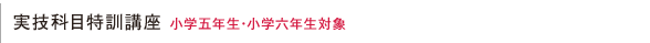 実技科目特訓講座（小学校五年生～小学校六年生）