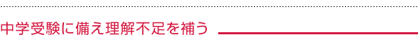 中学受験に備え理解不足を補う