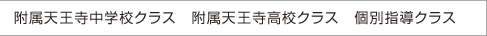 附属天王寺中学校クラス・附属天王寺高校クラス・個別指導クラス